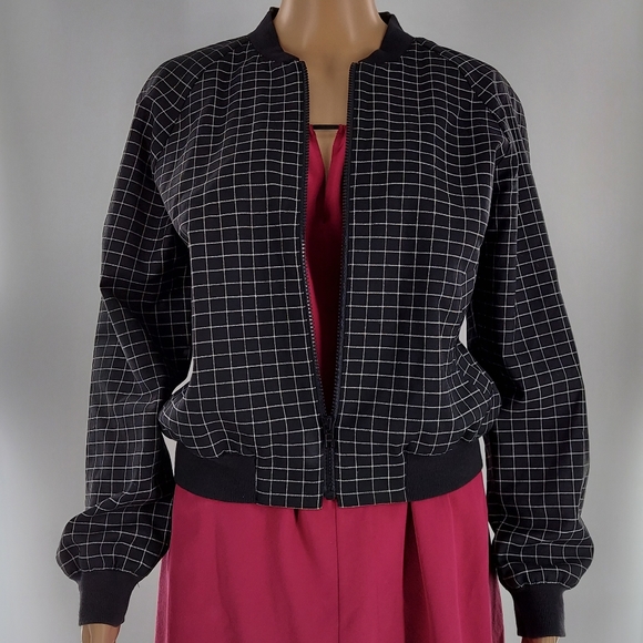 Tibi Windowpane Wool Bomber Jacket 4 - Picture 8 of 11